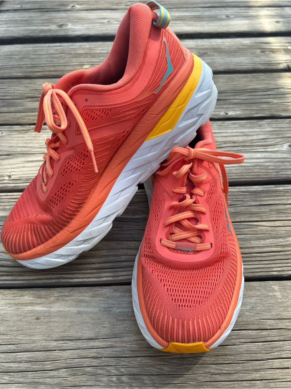 GUC Hoka Women's Bondi 7 Running Walking Shoes Camellia/Coastal Shade